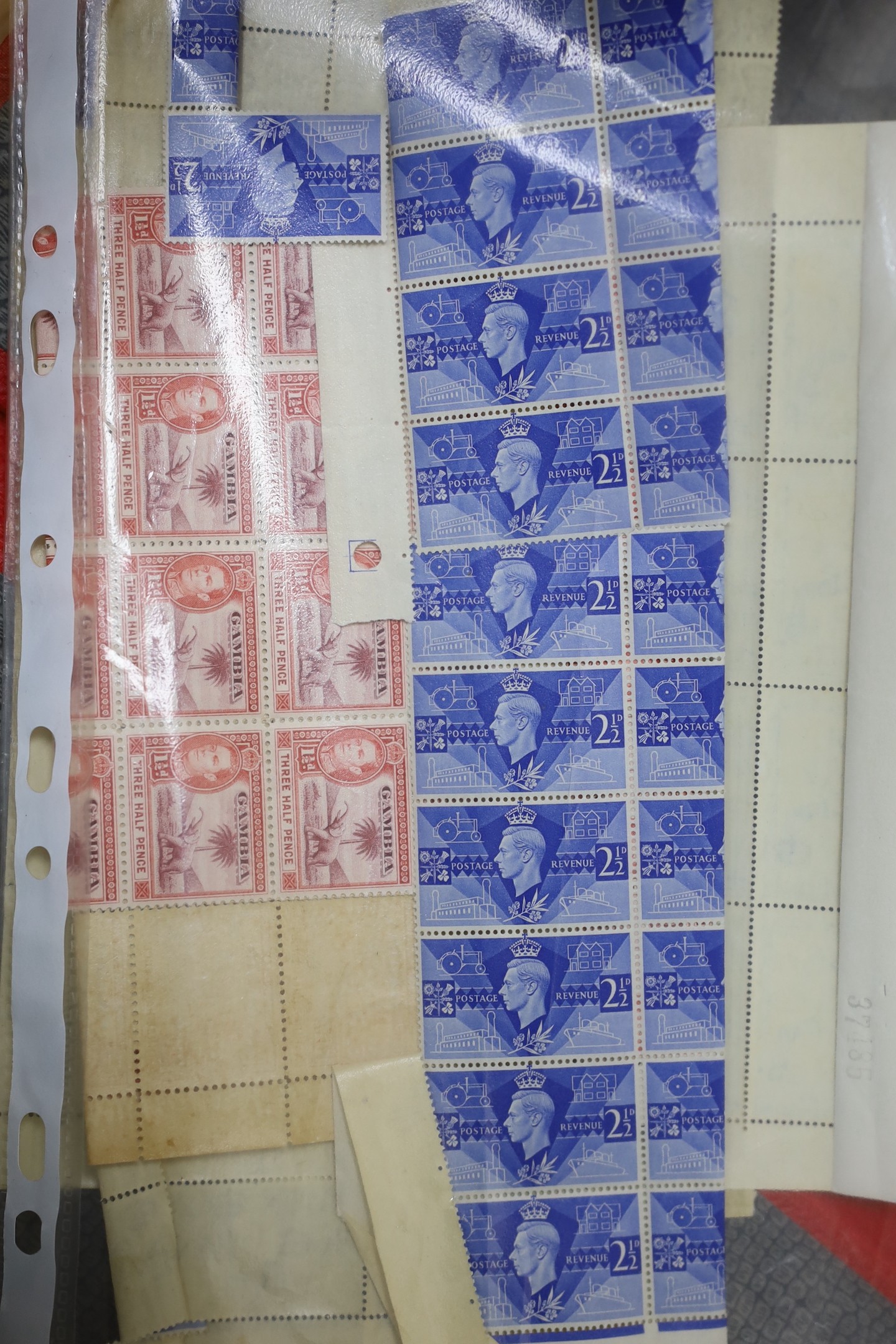 George V to Queen Elizabeth II stamps in 3 albums, including1948 silver Wedding £1 and £1 brown mint blocks etc